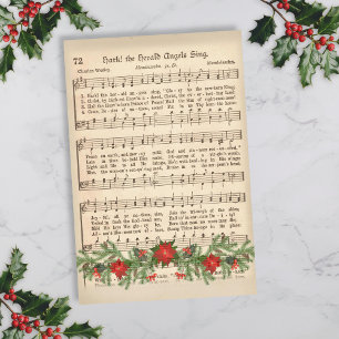 Hark the Herald Angels Sing Music Sheet Decoupage
