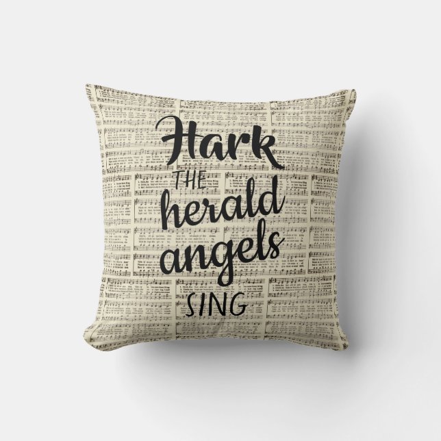 Hark, the Herald Angels Sing Throw Pillow (Front)