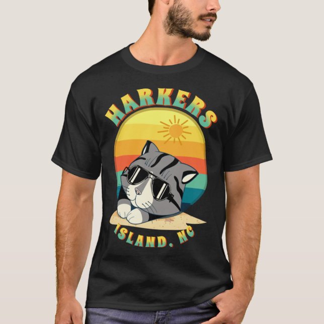 Harkers Island NC Summertime Vacationing Chillin F T-Shirt (Front)