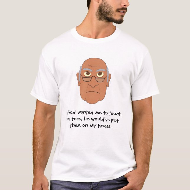 Harlan Crank, Curmudgeon "Touch Toes" T-shirt (Front)