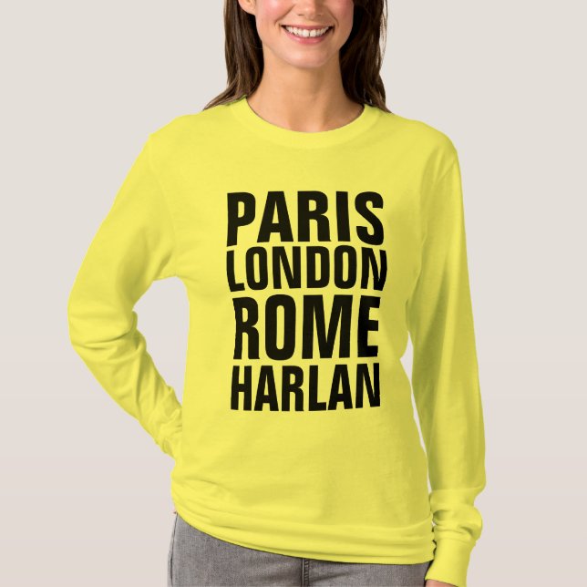 HARLAN Kentucky T-shirts, PARIS ROME LONDON T-Shirt (Front)