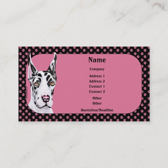Harle Pup Great Dane Business Card (Front)
