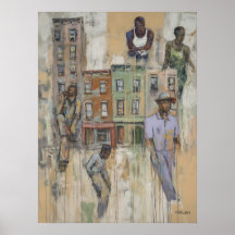 Harlem Abstract Figures Painting
