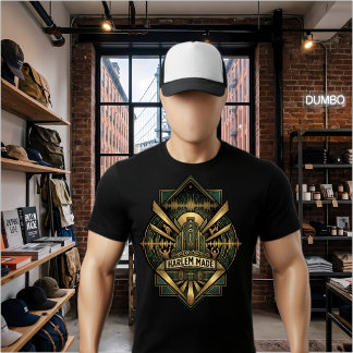Harlem Apollo Theater Art Deco Gold NYC Music T-Shirt