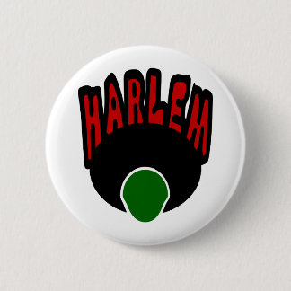 Harlem Graffiti With Face & Big Afro, 3 Colors Pinback Button