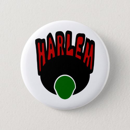 Harlem Graffiti With Face  Big Afro 3 Colors Pinback Button
