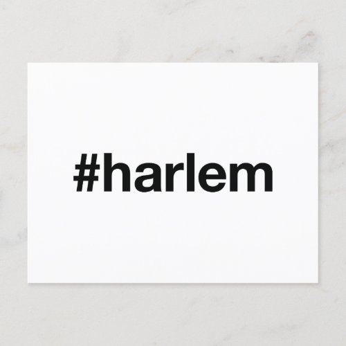 HARLEM Hashtag Postcard