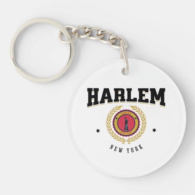 Harlem New York Black Keychain (Front)