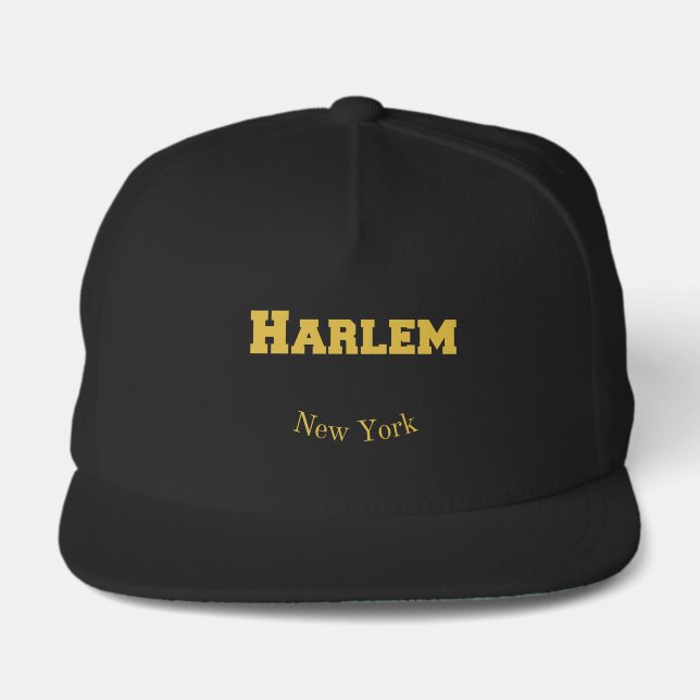 Harlem New York Gold Snap Back Hat (Front)