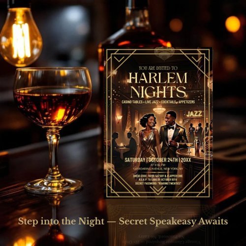 Harlem Nights 1920s Gatsby Party Invitation