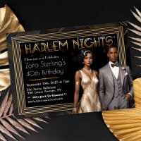 Harlem Nights Art Deco African American Birthday