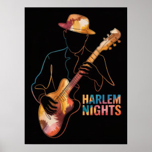 Harlem Nights guitar silhouette Poster