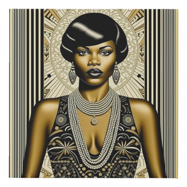 Harlem Renaissance 1920s-1930s Art Deco-Ambrose  Faux Canvas Print (Front)