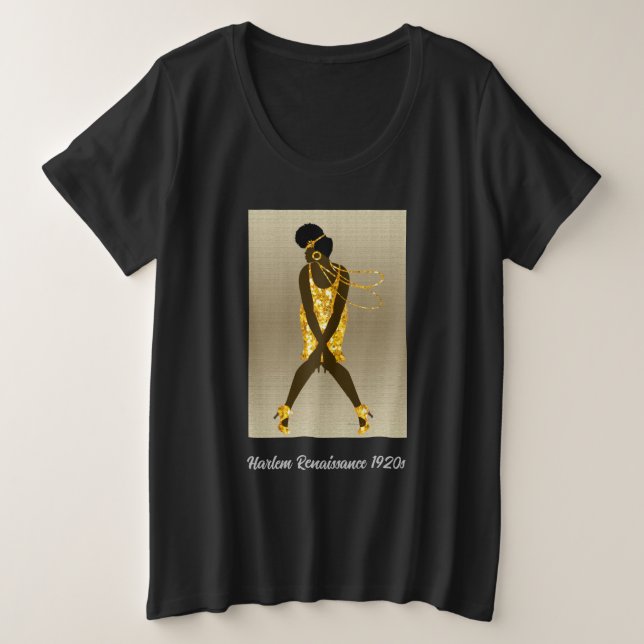 Harlem Renaissance 1920s Plus Size T-Shirt (Design Front)