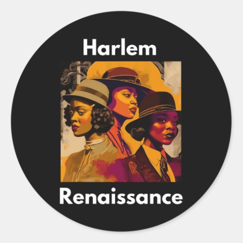 Harlem Renaissance Abstract Art Black History Mont Classic Round Sticker