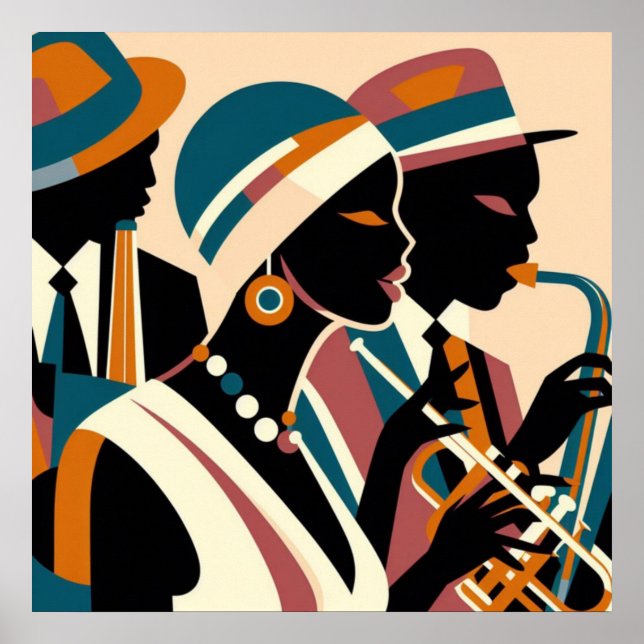 Harlem Renaissance Abstract Trio  Poster (Front)