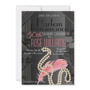 Harlem Renaissance Birthday Invitation