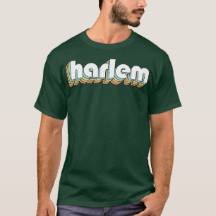 Harlem Retro Rainbow Typography Faded Style T-Shirt