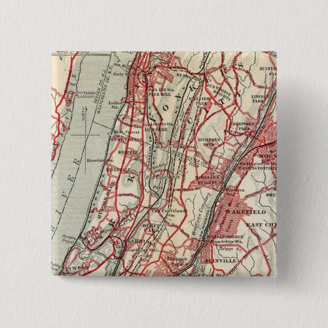 Harlem, Yonkers, Pelham Manor, New York Button (Front)