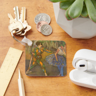 Harlequin and Columbine by Edgar Degas Vintage Art Keychain
