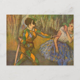 Harlequin and Columbine by Edgar Degas Vintage Art Postcard