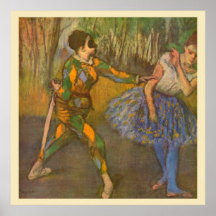 Harlequin and Columbine by Edgar Degas Vintage Art Poster