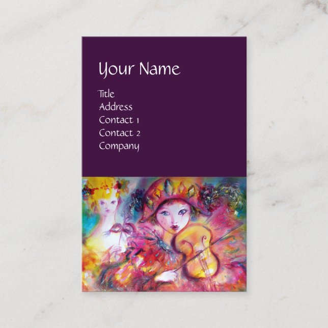HARLEQUIN AND COLUMBINE Music,Decor,Theater Artist Business Card (Front)