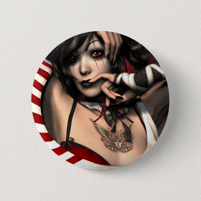 "Harlequin" Art Print Button (Front)
