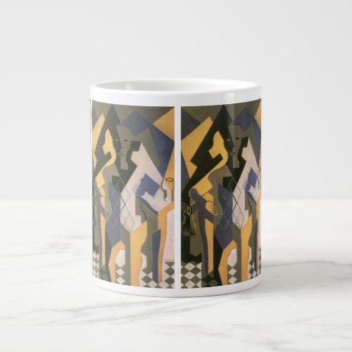 Harlequin at a Table by Juan Gris Vintage Cubism Large Coffee Mug