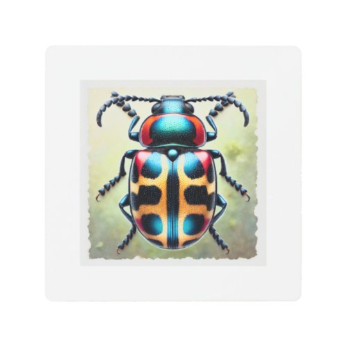 Harlequin Beetle 290624IREF109 _ Watercolor Metal Print