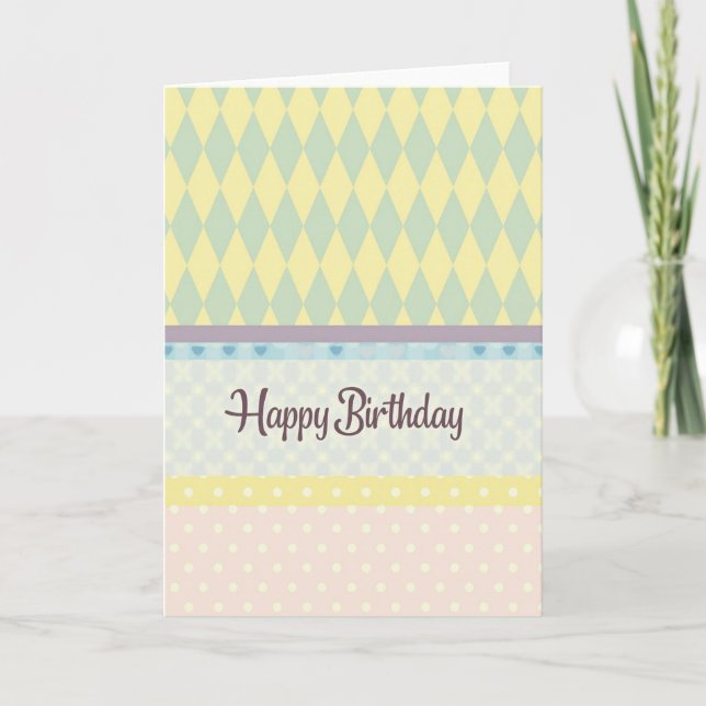Harlequin Birthday Card (Front)