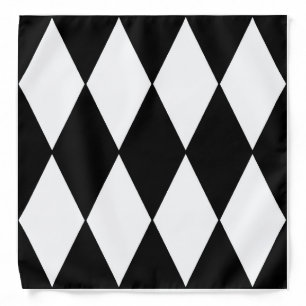 harlequin black and white bandana