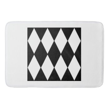 Harlequin Black And White Bath Mat by BreakoutTees at Zazzle