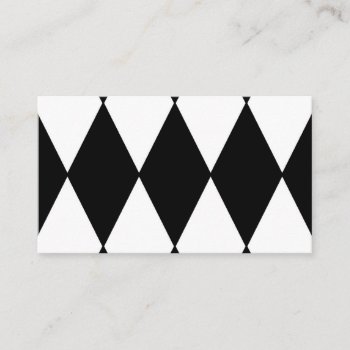 Harlequin Black And White Business Card by BreakoutTees at Zazzle
