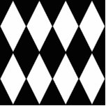 harlequin black and white cutout<br><div class="desc">clown</div>