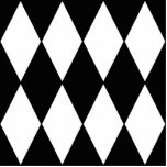 harlequin black and white cutout<br><div class="desc">clown</div>