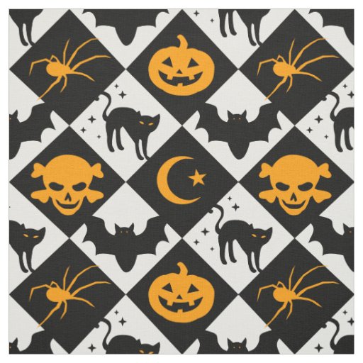 Harlequin Black and White Diamond Pattern Fabric