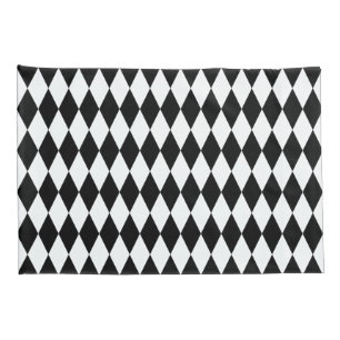 Harlequin Black and White Diamond Pattern Pillow Case