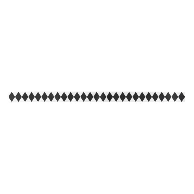 Harlequin Black and White Diamond Satin Ribbon (Front)