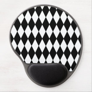 harlequin black and white gel mouse pad