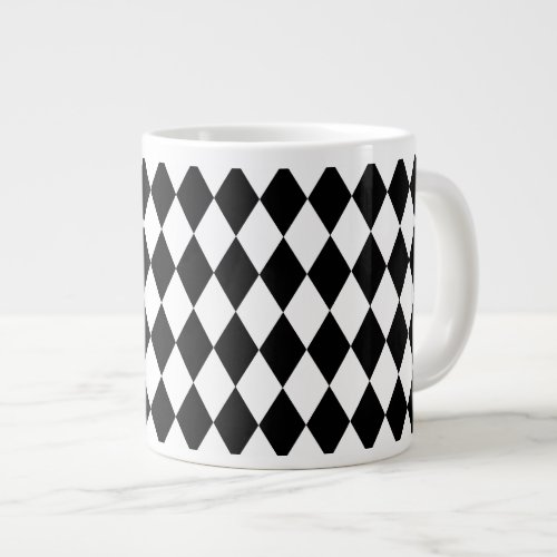 Harlequin Black and White Large Coffee Mug