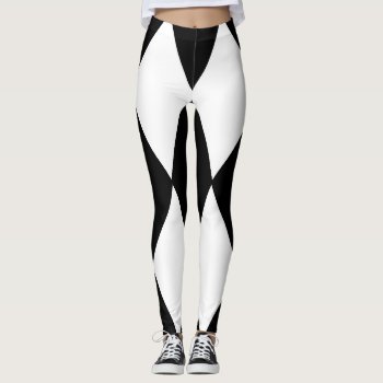 Harlequin Black And White Leggings by BreakoutTees at Zazzle