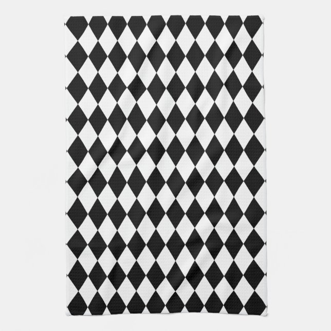 Harlequin Black and White Towel (Vertical)