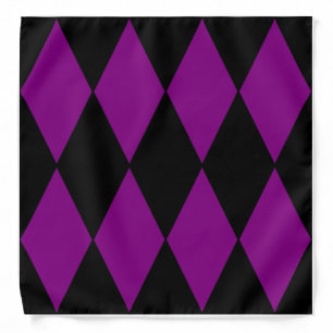 harlequin black purple bandana