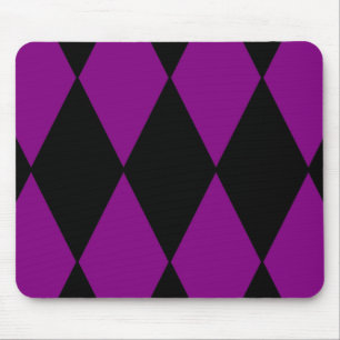 harlequin black purple mouse pad