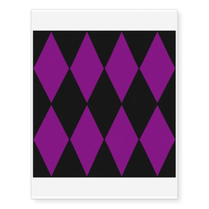 harlequin black purple temporary tattoos
