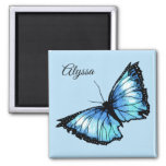 &quot;harlequin&quot; - Blue Butterfly Magnet at Zazzle