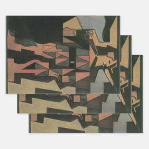 Harlequin by Juan Gris, Vintage Cubism Art Wrapping Paper Sheets