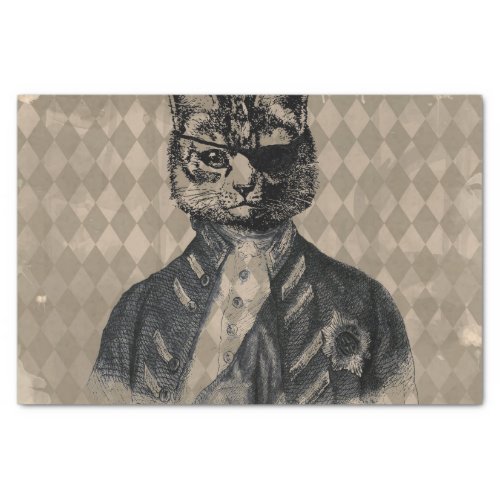 Harlequin Cat Grunge Tissue Paper