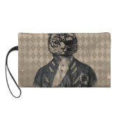 Harlequin Cat Grunge Wristlet Purse (Back)